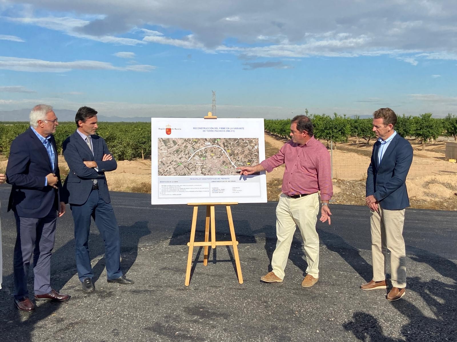 La Consejería de Fomento e Infraestructuras de la Región de Murcia encarga a Viales la reconstrucción del firme de la carretera RM-313 a su paso por Torre Pacheco
